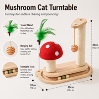 Griffoir pour chat en sisal durable et sans peluches, avec structure d'escalade, plateforme rotative et jouet interactif tout-en-un