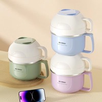 Nouvelle boîte à lunch compacte double couche en acier inoxydable 304 de qualité alimentaire, résistante aux micro-ondes, anti-brûlure, grande taille