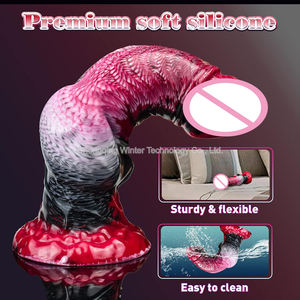 Dickes Riesen tier Fantasy Serie Dildo Monster <span class=keywords><strong>Dragon</strong></span> Canine Knot Design mit leistungs starker Saugnapf basis zum Freisprechen - Product Image 3