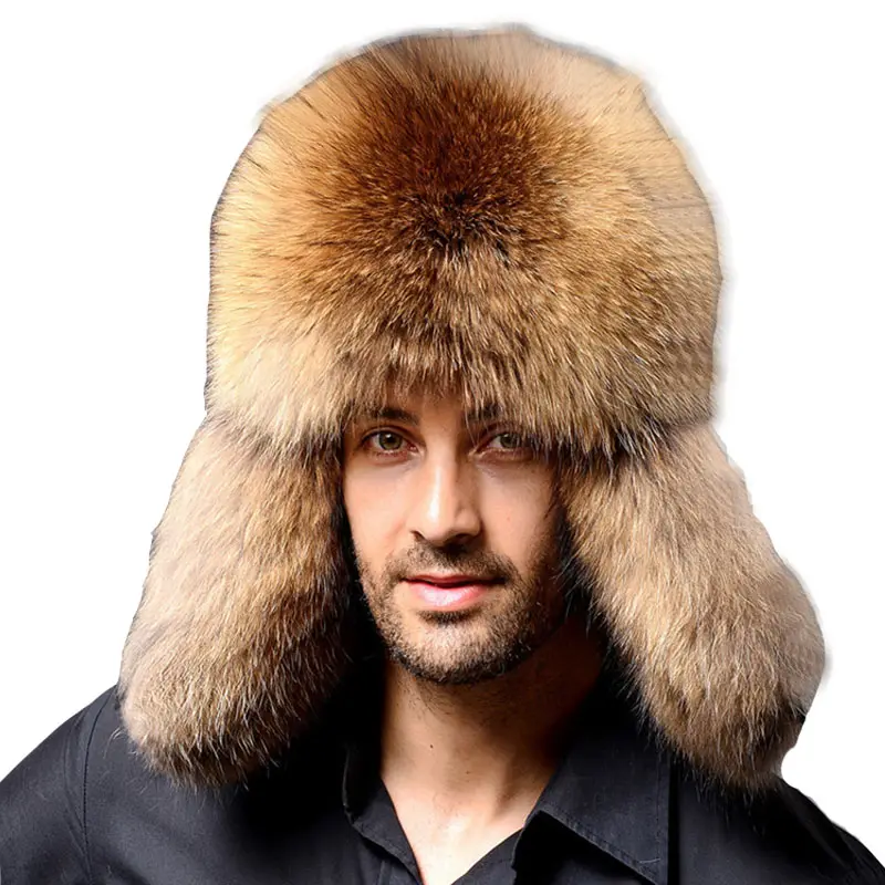 ファッション冬の雪の帽子男性女性の毛皮の肥厚イヤーフラップロシアの屋外暖かいぬいぐるみスキー帽子
