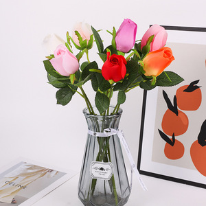 <b>Artificial</b> Rose Single <b>Stem</b> Fabric Fake Flower High Simulation Home Decoration Wedding Bouquet Rosebud - Product Image 2