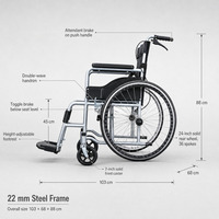 Fauteuil roulant manuel léger, multifonctionnel, réglable et pliable pour personnes paralysées ou handicapées