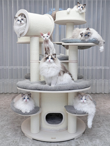 Grand <span class=keywords><strong>arbre</strong></span> <span class=keywords><strong>à</strong></span> <span class=keywords><strong>chat</strong></span> en bois confortable, facile <span class=keywords><strong>à</strong></span> nettoyer, avec coussins amovibles <span class=keywords><strong>pour</strong></span> un lavage facile, <span class=keywords><strong>pour</strong></span> le bien-être du <span class=keywords><strong>chat</strong></span> - Product Image 1