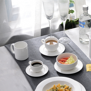 Tazza da Caffè in Ceramica PT con Piattino, Tazze da Caffè <span class=keywords><strong>Bianche</strong></span> per Catering, Ciotola per Zuppa, Tazza in Ceramica - Product Image 5