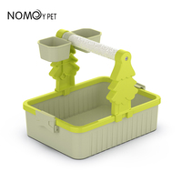 Perchoir de bureau pour oiseaux avec plateau de récupération de déchets, perchoir antidérapant en sable, support de jeu portable pour perroquet, perruche, caturra, agapornis