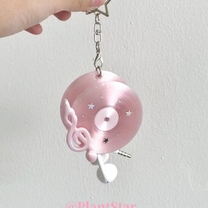 Fashionable Hot Selling Circular Record <b>Headphones</b> Storage Dual-use Keychain Resin 3D Hanging Decoration Bag <b>Accessories</b> - Product Image 2
