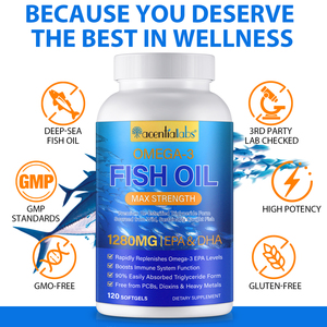 Acentiallabs 鱼油补充剂 <span class=keywords><strong>Omega</strong></span> <span class=keywords><strong>3</strong></span> 脂肪酸补充剂 <span class=keywords><strong>Omega</strong></span> <span class=keywords><strong>3</strong></span> 脂肪酸软胶囊 男士女士补充剂软胶囊 - Product Image 3