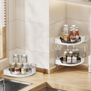 Montaje en pared 360 giratorio Lazy Susan organizador ducha esquina Caddy estante sin perforación - Product Image 5