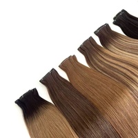 Extensions de cheveux 100% naturels vierges Remy, ondulés, Genius Invisible, à trame unique, fixation invisible