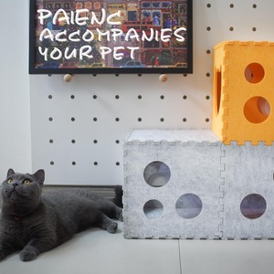 Venta al por mayor plegable gato fieltro casa interior gatito mascota cueva cama <span class=keywords><strong>DIY</strong></span> nido plegable para mascotas - Product Image 2