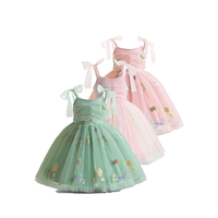Robes tutu pour filles à épaules dénudées avec motif de fleurs pour fête, vêtements pour enfants, jupes tutu en tulle pour soirée d'anniversaire et carnaval pour filles