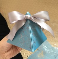 Biscuits en forme de pyramide triangulaire fête au chocolat petite boîte-cadeau bleu élégant luxe fantaisie mariage bonbons boîte de faveur pour les invités