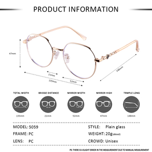 Marco de <span class=keywords><strong>gafas</strong></span> redondas Marcos ópticos <span class=keywords><strong>Gafas</strong></span> de lectura para damas para proteger los ojos de la pantalla del <span class=keywords><strong>ordenador</strong></span> - Product Image 5
