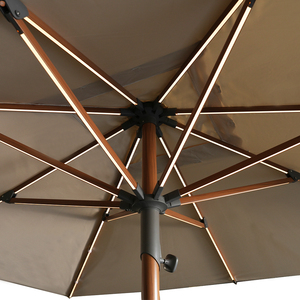 Sombrilla de Patio de Acero Inoxidable y Aluminio con Energía Solar y Luz LED |   Sombrilla Resistente a los Rayos UV e Impermeable para Uso en Exteriores, Jardín y Parque - Product Image 5
