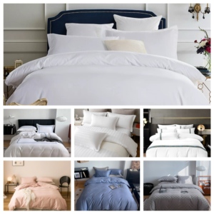 Sang trọng 3cm sọc khách sạn bedding Set 100% cotton trắng thêu khách sạn Khăn trải giường cho khách sạn 5 sao - Product Image 6