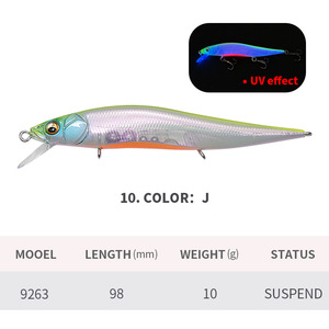 <span class=keywords><strong>Leurre</strong></span> flottant Minnow 10g 10cm, style japonais <span class=keywords><strong>MEGABASS</strong></span> SAME STYLE 100F, pour la pêche au Suspending Twitch Minnow, idéal pour le Topmouth Culter et le Largemouth Bass - Product Image 3