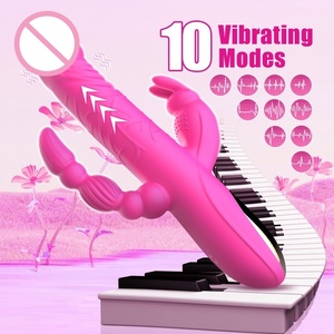Vibrateur 4 en 1 <span class=keywords><strong>pour</strong></span> femme, stimulateur du point G, stimulateur du clitoris, vibromasseur en silicone, vibromasseur lapin, jouets sexuels - Product Image 3