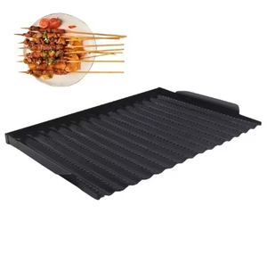 Plancha de Hierro Fundido Rectangular Moderna Antiadherente con Diseño Ondulado para Asar Carne al Aire Libre, Ideal para Camping, con Asa - Product Image 3