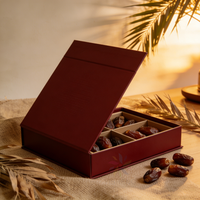 Boîte en carton pour emballage de chocolat avec gaufrage en feuille d'or et insert en papier, boîte d'emballage pour dattes Medjool