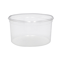 Conteneur alimentaire rond transparent en plastique avec couvercle assorti, plusieurs capacités, pour salade de fruits, céréales, présentoir de détail