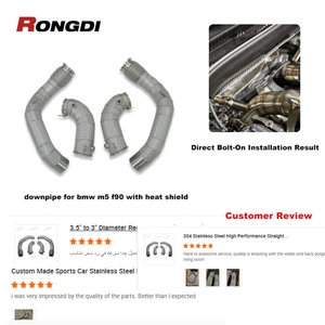 ท่อดาวน์ไปป์สแตนเลส 304 ขนาด 89-76 มม. หนา 1.5 มม. สำหรับรถแข่ง F90 M5 F92 M8 Fatboy - Product Image 6