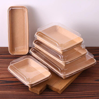 Plateau à emporter biodégradable écologique à taille personnalisée boîte d'emballage alimentaire boîte à lunch en papier kraft à plusieurs compartiments