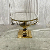 Meubles de style nordique en acier inoxydable pour banquet de mariage, table et support à gâteau en cristal pour l'exportation