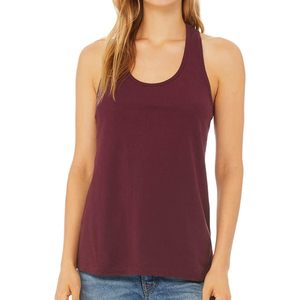 Camiseta de Tirantes Tejida para Mujer, Color Sólido, Cuello Redondo, Color Personalizado, Casual, Largo Regular, 100% Algodón, Transpirable, Ecológica, Morado - Product Image 1