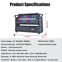 Luz Estroboscópica LED RGBW de 1000W, Resistente al Agua IP65, con Efectos de Matriz DMX512 para Conciertos, Escenarios, Clubes y Parques Temáticos