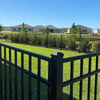 Panneau de clôture en aluminium de 1,8 m de haut, revêtement poudré noir, pour projets résidentiels et de jardins de villas