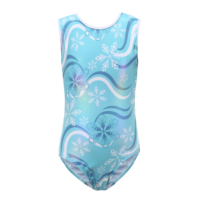 Ensemble de justaucorps de gymnastique sans manches personnalisés pour filles B93 avec jupe en mousseline scintillante et chouchou pour cheveux – Tenue de danse et de gymnastique pour enfants