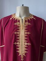 Nouvelle conception de thobe marocain traditionnel, broderie musulmane, abaya, mode arabe, vêtements islamiques pour hommes, Qamis Homme Jubba Maroc