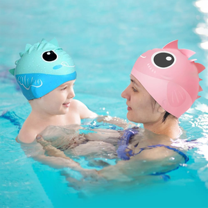 Gorro de Natación de Silicona con Diseño de Peces, a Prueba de Fugas, con Logotipo Personalizado, para Niños, Gorro de Piscina Impermeable con Estampado de Dibujos Animados - Product Image 2