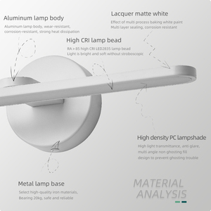 Minimalist White Aluminum LED Wall <b>Lamp</b> 3500K Warm Light <b>Touch</b> Control Dimmable Bedside Wall Mounted Light for Bedroom - Product Image 5