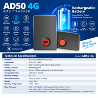 Promotion : Traceur GPS 4G avec bouton SOS, batterie rechargeable, positionnement en temps réel pour la gestion de flotte de véhicules, prise en charge OEM