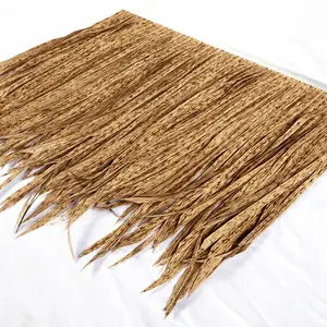 Green grass simulated artificial thatch roof sheet synthetic thatch roof with low price