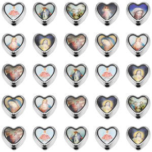 KOMI 10 pièces de breloques aléatoires Vierge Marie Jésus Sainte <span class=keywords><strong>Famille</strong></span>, pendentifs chrétiens, médailles miraculeuses de la Vierge Marie pour la fabrication de bijoux - Product Image 3