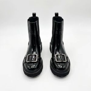 Bottes d'hiver pour femmes, chaudes et confortables, mi-mollet, tige en PU, semelle extérieure en caoutchouc antidérapante et imperméable - Product Image 2