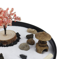 Sable Style Japonais Avec Pavillon Sakura Arbre Pour Bureau MDF Méditation Mini Bureau Zen Jardin Kit Ensemble Ornement Décoration