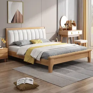 Лучшая секционная двуспальная кровать размера «king-size», настенная деревянная кровать, каркас для хранения