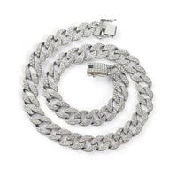 Colliers Hip Hop avec strass incrustés, chaîne cubaine Miami, 15MM, CZ bling-bling pour rappeur, en Stock, collection