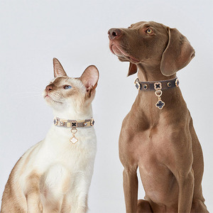 Collier pour chien et chat réglable avec strass, moderne, simple, classique, en cuir PU souple, collier de luxe pour animaux de compagnie, petite et moyenne race - Product Image 5