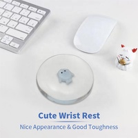 Tapis de souris transparent en forme de dessin animé avec repose-poignet en gel de silicone résistant à l'eau 100x100mm pour le jeu et le bureau à domicile