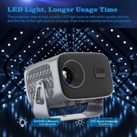 Mini Proyector Android 1080P, 200 ANSI Lúmenes, Compatible con 4K, LED, 2000:1, Multi-idioma, 2GB 16GB, para Cine en Casa, Interior y Exterior