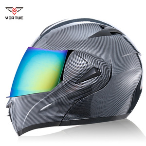 Casque de moto tout-terrain VIRTUE pour le commerce extérieur transfrontalier, double miroir, design exposé, coque ABS, visière transparente, DOT 3C - Product Image 5