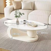 Table basse ovale en pierre frittée, best-seller, table de salon minimaliste pour usage domestique