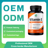 Kapsul Lunak Vitamin E Potensi Tinggi, D-Alpha Tocopherol, Suplemen Kesehatan Harian untuk Dewasa Kapsul Lunak Vitamin E