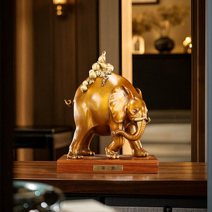 Auspicious <b>Elephant</b> Figurine Antique Blue Copper Handmade Home Office <b>Decoration</b> Gift - Product Image 2