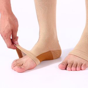 Calcetines de Compresión Deportivos Unisex para Várices, 15-20 mmHg, Punta Abierta, Cierre de Cremallera, Nailon, para Uso Diario - Product Image 6