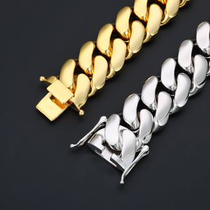 Unisex Tibetan <strong>Silver</strong> Alloy 18K Gold Plated Cuban Chain Bracelets-Trendy Wedding &amp; Party Gift - Product Image 4